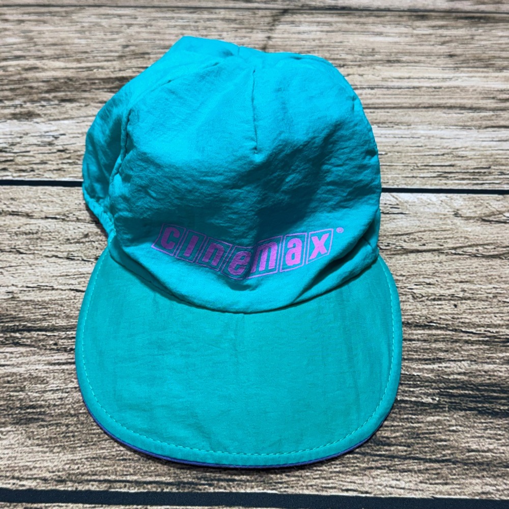 Cinemax HBO Reversible Hat Mens OS Teal Purple Vintage 90s Promo Cap